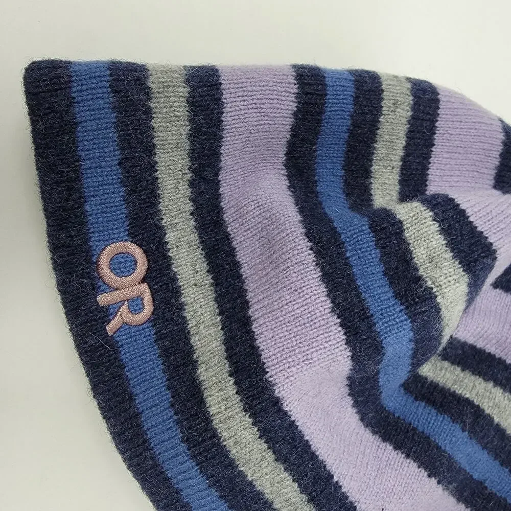 Outdoor Research Beanie Spitsbergen Windstopper Lambswool Knit Stripe Blue Gray